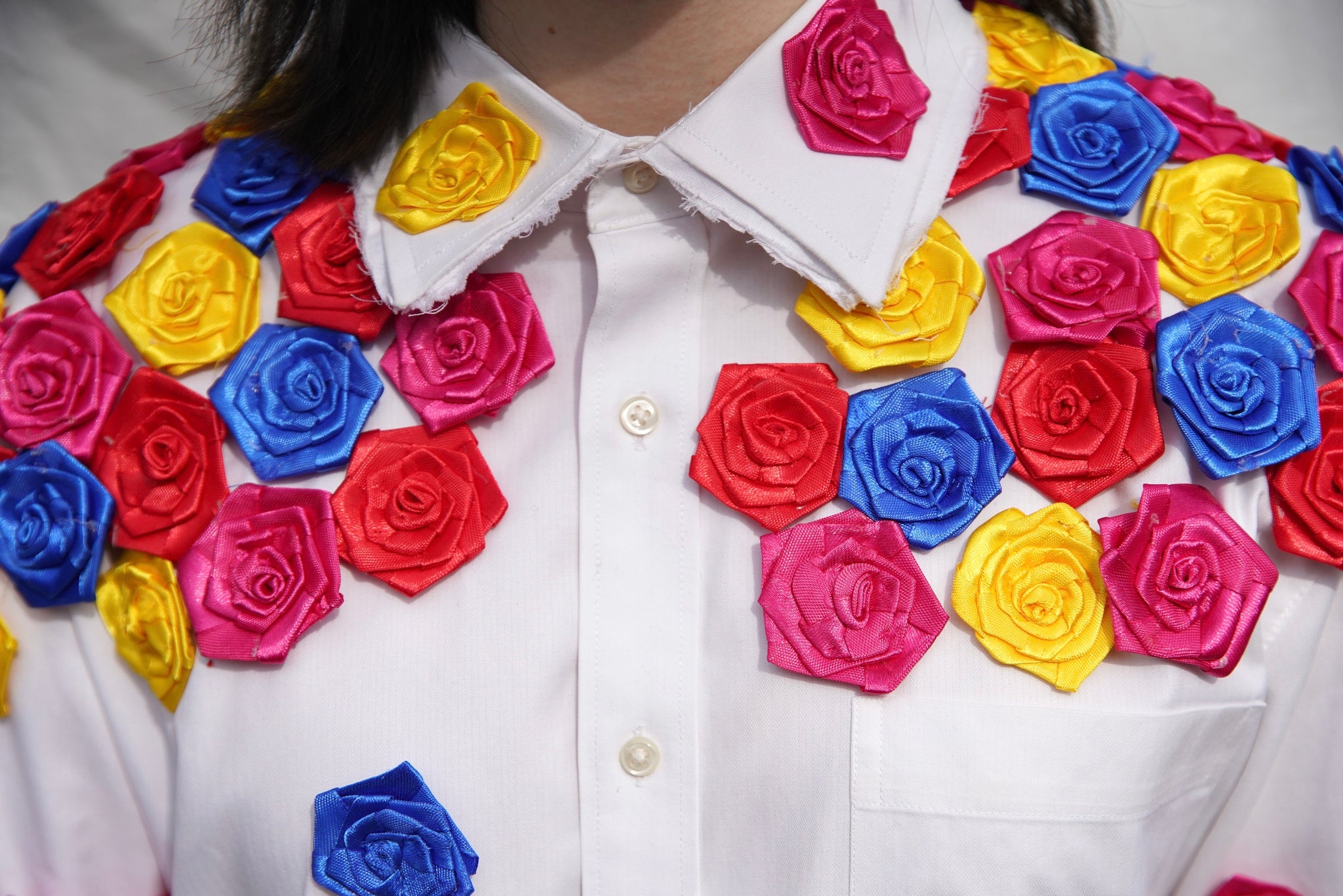 MULTICOLORED ROSES REIMAGINED SHIRT
