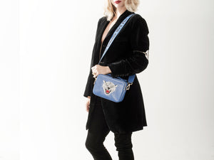 LEOPARD EMBROIDERED CROSSBODY BAG