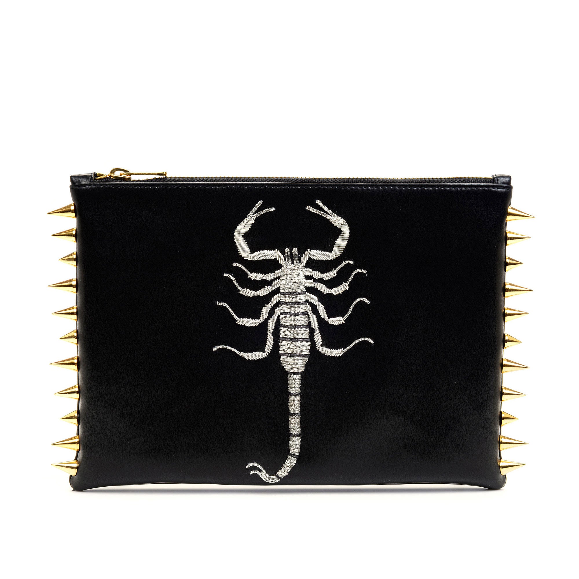 SCORPION EMBROIDERED CLUTCH BAG(SILVER)