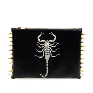 SCORPION EMBROIDERED CLUTCH BAG(SILVER)