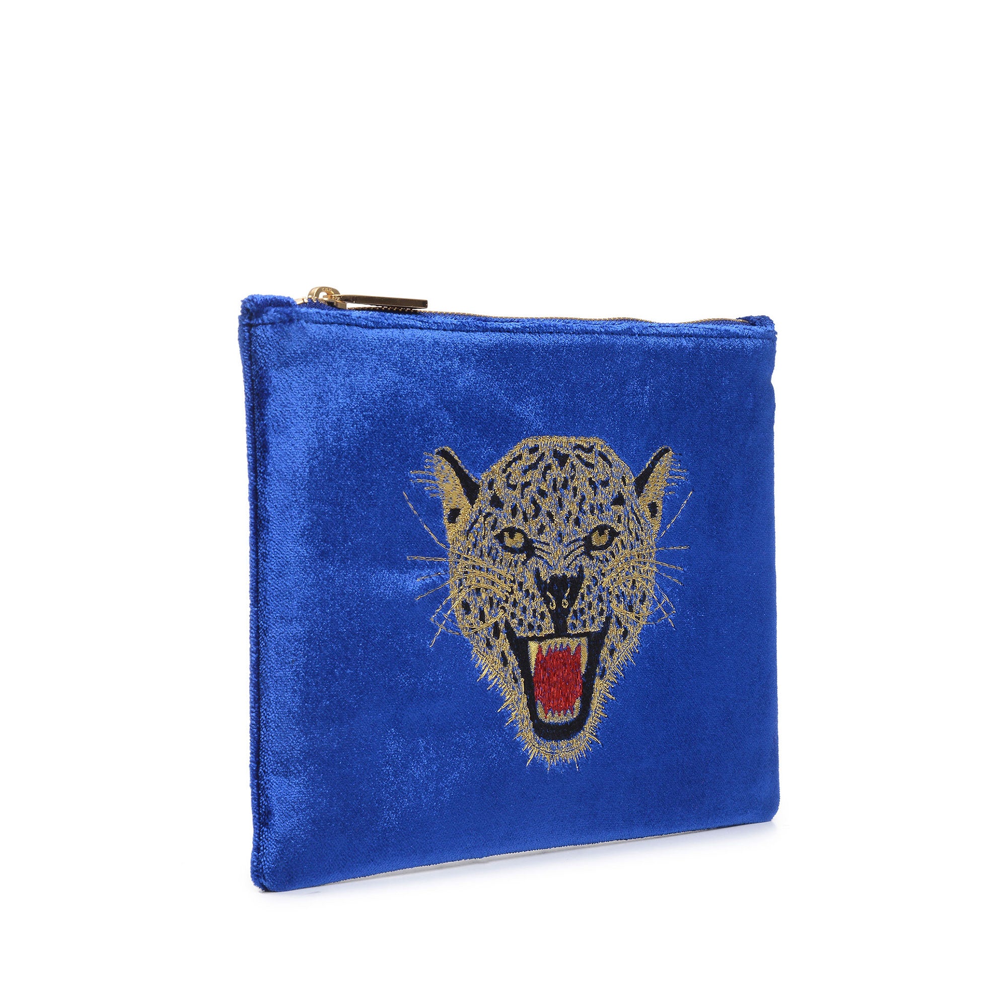 LEOPARD EMBROIDERED CLUTCH BAG