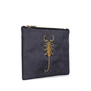 SCORPION EMBROIDERED CLUTCH BAG(BLACK)