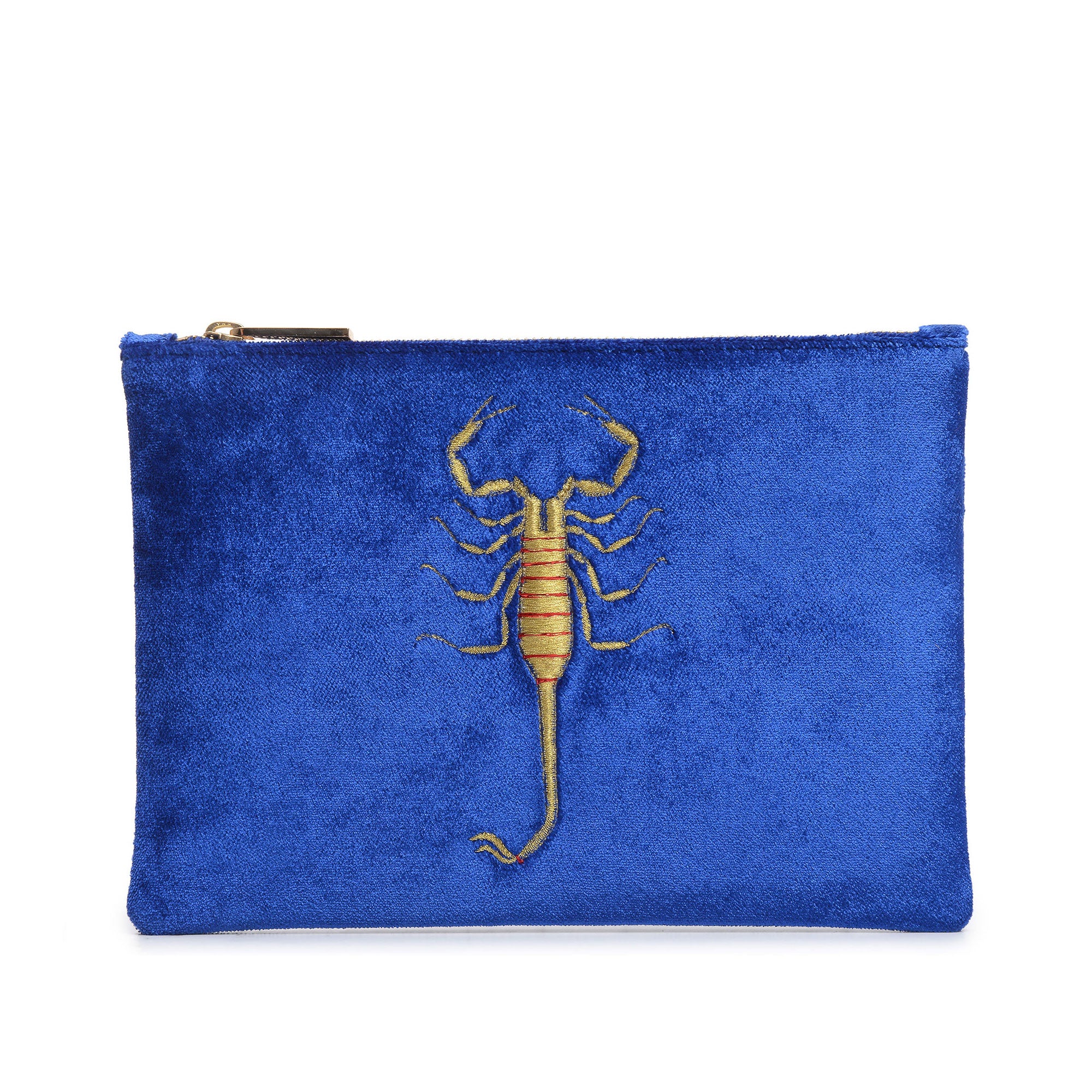 SCORPION EMBROIDERED CLUTCH BAG(BLUE)