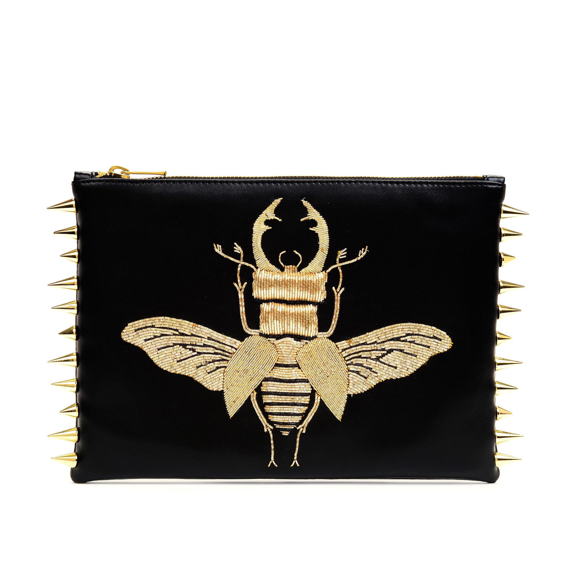 BEETLE EMBROIDERED CLUTCH BAG