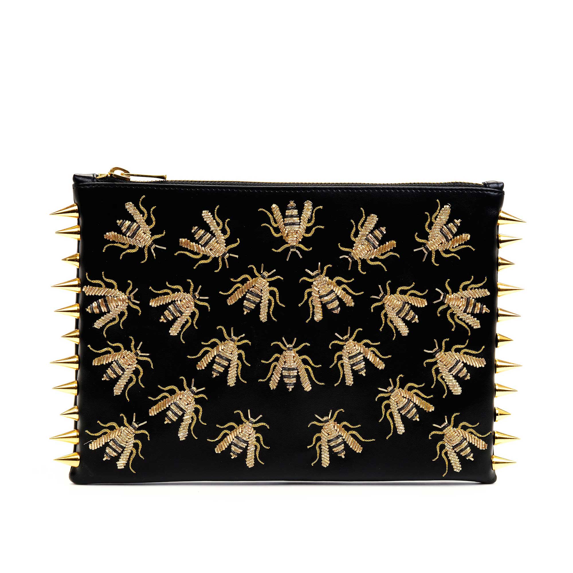 WASP EMBROIDERED CLUTCH BAG