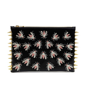 WASP EMBROIDERED CLUTCH BAG(SILVER)