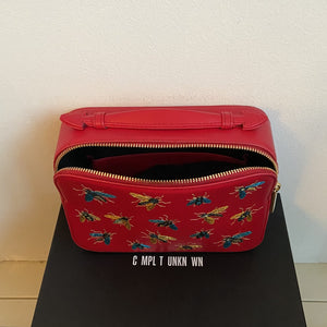 FLIES EMBROIDERED CROSSBODY BAG (RED)